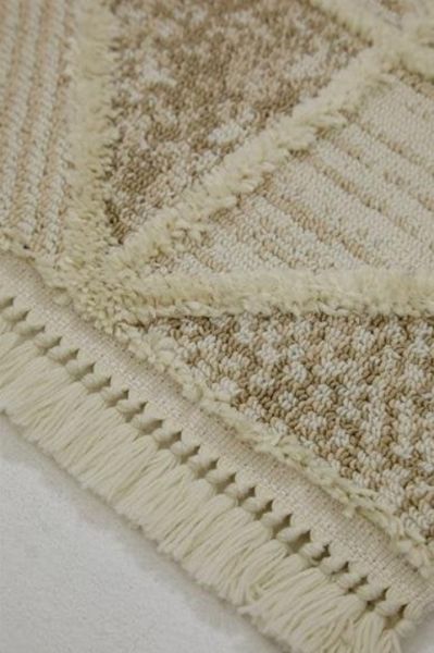 Halımax Vendi 2201 Krem Hav Toz Vermez Kabartmalı Modern Salon Halısı