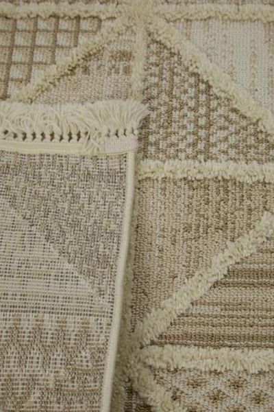 Halımax Vendi 2201 Krem Hav Toz Vermez Kabartmalı Modern Salon Halısı