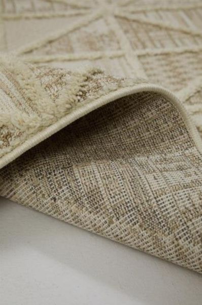 Halımax Vendi 2201 Krem Hav Toz Vermez Kabartmalı Modern Salon Halısı