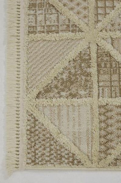 Halımax Vendi 2201 Krem Hav Toz Vermez Kabartmalı Modern Salon Halısı