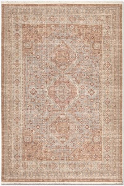 Crea Halı Kaizen ON05 %100 Pamuk Bej Krem Vintage Dokuma Dekoratif Salon Halısı