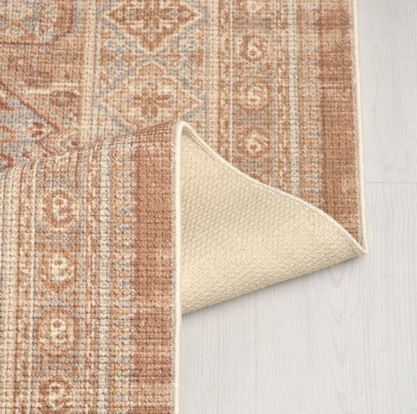 Crea Halı Kaizen ON05 %100 Pamuk Bej Krem Vintage Dokuma Dekoratif Salon Halısı