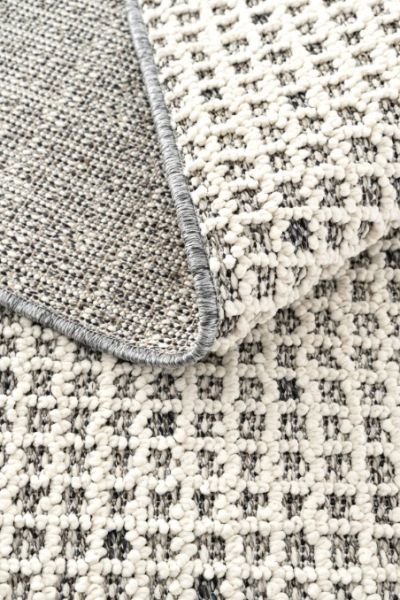 Eko Halı Soho SH 13 Cream Grey Hav Toz Vermez Modern Bukle Makine Halısı Yolluk Krem Gri Mutfak Halısı