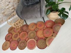 Milda 03 Multi Jüt Hasırlı El Örgüsü Çift Taraflı Kilim Dikdörtgen Jüt Halı