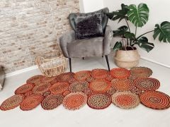 Milda 03 Multi Jüt Hasırlı El Örgüsü Çift Taraflı Kilim Dikdörtgen Jüt Halı