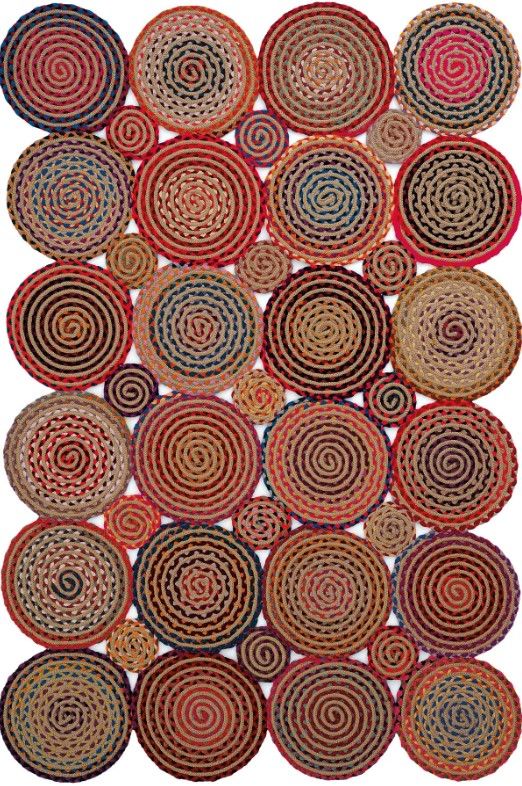 Milda 03 Multi Jüt Hasırlı El Örgüsü Çift Taraflı Kilim Dikdörtgen Jüt Halı