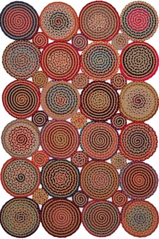 Milda 03 Multi Jüt Hasırlı El Örgüsü Çift Taraflı Kilim Dikdörtgen Jüt Halı