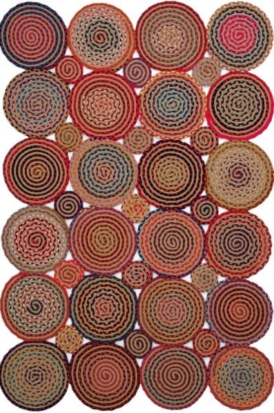 Milda 03 Multi Jüt Hasırlı El Örgüsü Çift Taraflı Kilim Dikdörtgen Jüt Halı