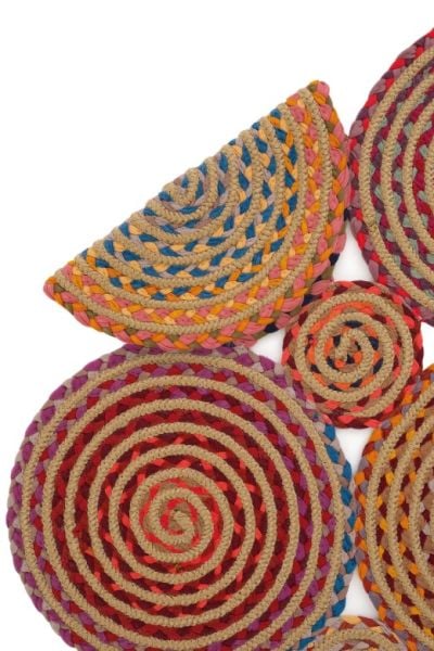 Milda 03 Multi Jüt Hasırlı El Örgüsü Çift Taraflı Kilim Dikdörtgen Jüt Halı