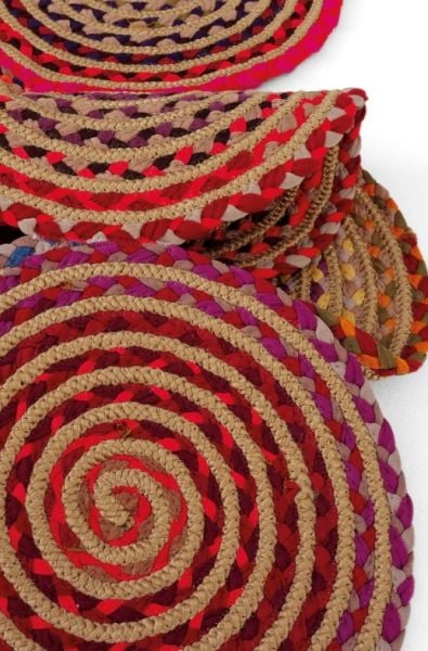 Milda 03 Multi Jüt Hasırlı El Örgüsü Çift Taraflı Kilim Dikdörtgen Jüt Halı 90x150