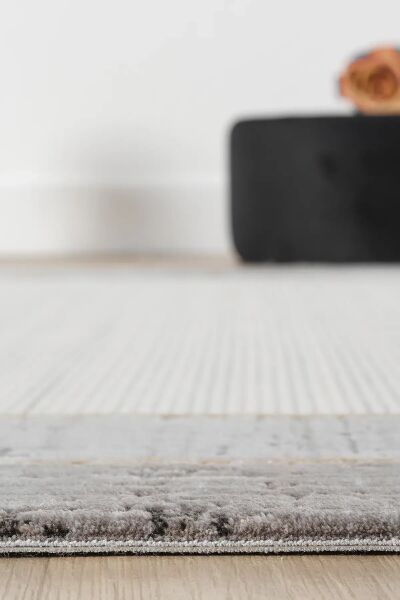 Seyran Halı Ahlat 7053 Gold Çerçeveli Klasik Desen Gri Akrilik Salon Halısı Yolluk Modern Akrilik Halı