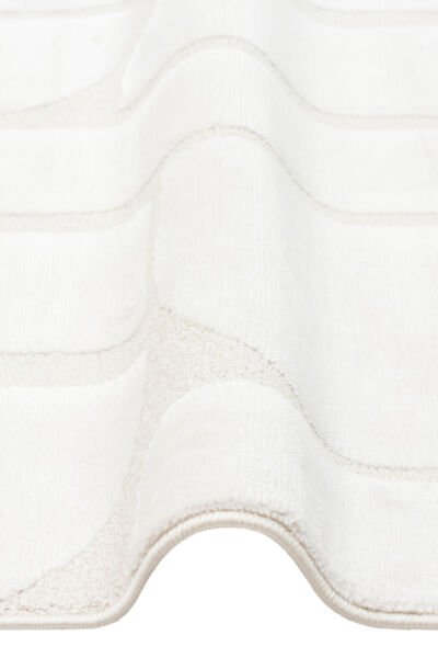 Eko Halı Adel ADL 04 Cream Yüksek Alçak Oymalı Dokuya Sahip Özel Yumuşak Tuşeli Modern Hav Vermeyen Sıkı Dokuma Makine Halısı