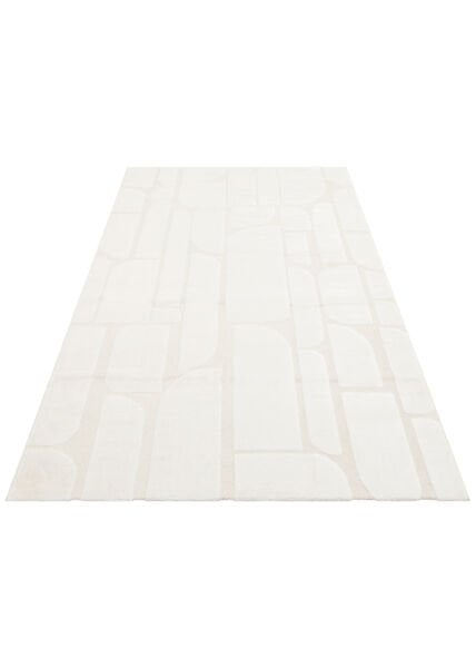 Eko Halı Adel ADL 04 Cream Yüksek Alçak Oymalı Dokuya Sahip Özel Yumuşak Tuşeli Modern Hav Vermeyen Sıkı Dokuma Makine Halısı