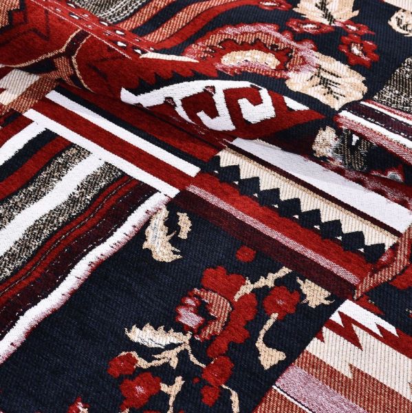 Crea Halı Truva TR14 Afgan Desen Bordo Kırmızı Etnik Modern Halı My Crea Home