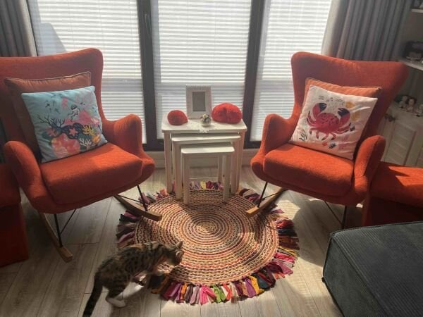 Milda 13 Multi Püsküllü Bohem Jüt Kilim Hasırlı El Örgüsü Çift Taraflı Kilim Yuvarlak Modern Jüt Halı 120x120