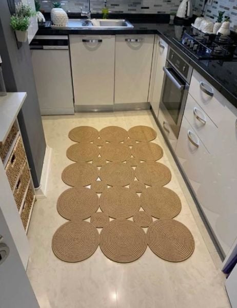 Milda 28 Jüt Hasırlı El Örgüsü Çift Taraflı Kilim Dikdörtgen Jüt Halı