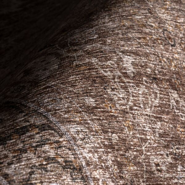 Atelier 501 Brown Taupe Eskitme Vintage Halı Etnik Dokuma Otantik Yıkanabilir Salon Mutfak Yatak Odası Koridor Halısı