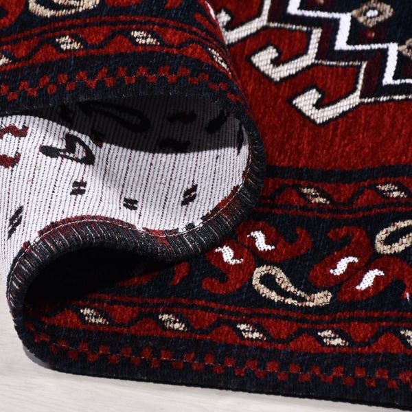 Crea Halı Truva TR19 Afgan Desen Bordo Kırmızı Etnik Modern Halı My Crea Home