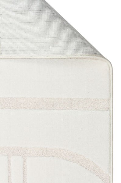 Eko Halı Adel ADL 02 Cream Yüksek Alçak Oymalı Dokuya Sahip Özel Yumuşak Tuşeli Modern Hav Vermeyen Sıkı Dokuma Makine Halısı