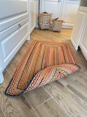 Milda 32 Multi Jüt Hasırlı El Örgüsü Çift Taraflı Kilim Dikdörtgen Jüt Halı