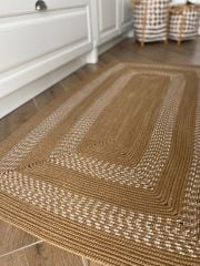 Milda 34 Jüt Hasırlı El Örgüsü Çift Taraflı Kilim Dikdörtgen Jüt Halı