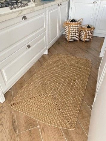 Milda 35 Jüt Hasırlı El Örgüsü Çift Taraflı Kilim Dikdörtgen Jüt Halı