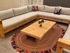 Milda 36 Jüt Hasırlı El Örgüsü Kilim Renkli Püsküllü Çift Taraflı Jüt Halı