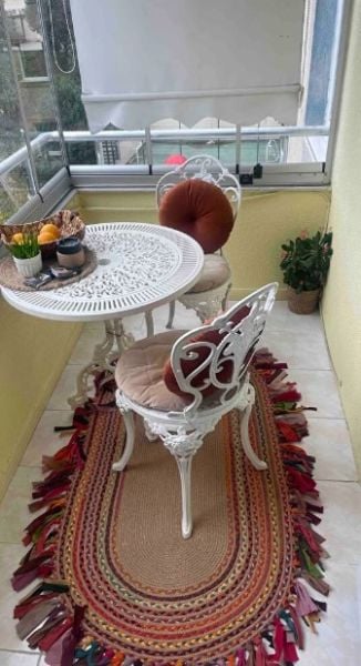 Milda 36 Jüt Hasırlı El Örgüsü Kilim Renkli Püsküllü Çift Taraflı Jüt Halı