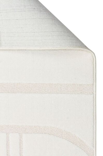 Eko Halı Adel ADL 01 Cream Yüksek Alçak Oymalı Dokuya Sahip Özel Yumuşak Tuşeli Modern Hav Vermeyen Sıkı Dokuma Makine Halısı