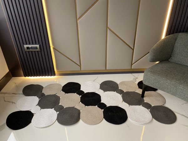 Halımax Milda 42 Gri Antrasit Jüt Hasırlı El Örgüsü Çift Taraflı Kilim Dikdörtgen Jüt Halı 100x150