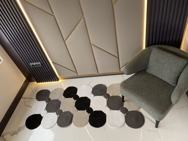 Halımax Milda 42 Gri Antrasit Jüt Hasırlı El Örgüsü Çift Taraflı Kilim Dikdörtgen Jüt Halı 90x150