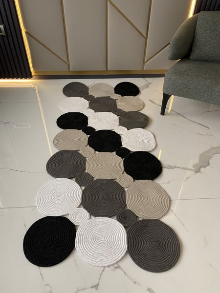 Halımax Milda 42 Gri Antrasit Jüt Hasırlı El Örgüsü Çift Taraflı Kilim Dikdörtgen Jüt Halı