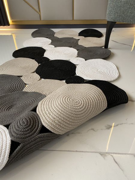 Halımax Milda 42 Gri Antrasit Jüt Hasırlı El Örgüsü Çift Taraflı Kilim Dikdörtgen Jüt Halı