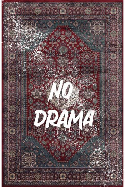 Drom Dokuma Taban Makinede Yıkanabilen Kilim Kaymaz Şönil No Drama Yazılı Modern Kreatif Halı