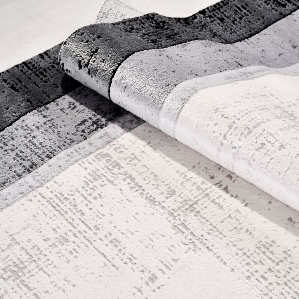 Crea Halı Lenon 13401 Akrilik Dokuma Gri Çerçeveli Modern Halı My Crea Home