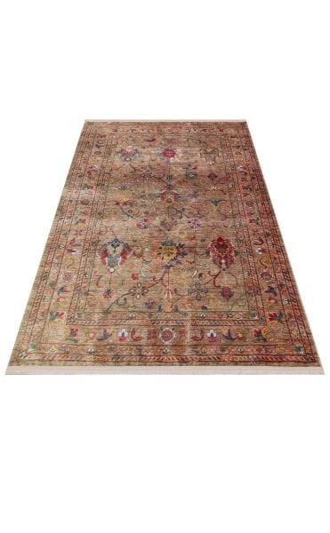 Eko Halı Antique ATK 08 Beige Antik Desen Makinede Yıkanabilir Halı Kaymaz Taban Vintage Modern Salon Mutfak Koridor Halısı