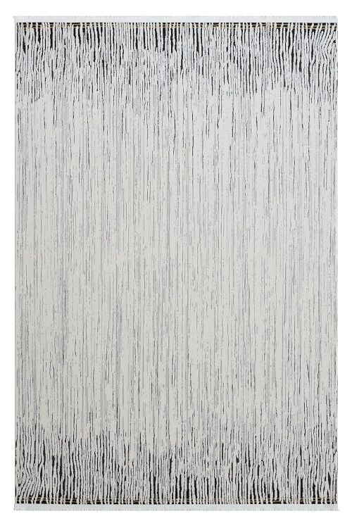 Seyran Halı Ahlat 7054 Siyah Çizgili Gri Akrilik Salon Halısı Yolluk Modern Akrilik Halı