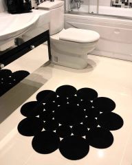 Milda 54 Siyah Jüt Hasırlı El Örgüsü Çift Taraflı Kilim Yuvarlak Jüt Halı