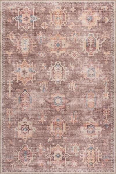 Atelier 502 Dusty Rose Eskitme Vintage Halı Etnik Dokuma Otantik Yıkanabilir Salon Mutfak Yatak Odası Koridor Halısı