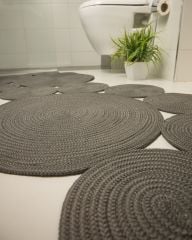 Milda 66 Jüt Hasır Örgü Modern Çift Taraflı Kilim Dekoratif Asimetrik Gri Jüt Halı