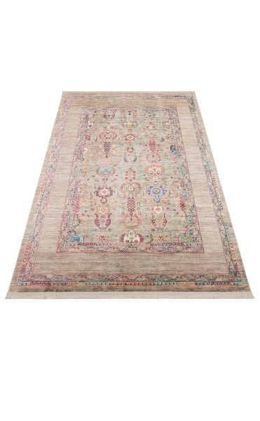 Eko Halı Antique ATK 07 Olive Antik Desen Makinede Yıkanabilir Halı Kaymaz Taban Vintage Modern Salon Mutfak Koridor Halısı