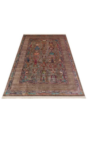 Eko Halı Antique ATK 07 Olive Antik Desen Makinede Yıkanabilir Halı Kaymaz Taban Vintage Modern Salon Mutfak Koridor Halısı