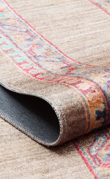 Eko Halı Antique ATK 07 Olive Antik Desen Makinede Yıkanabilir Halı Kaymaz Taban Vintage Modern Salon Mutfak Koridor Halısı