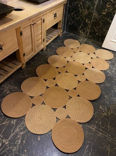 Milda 75 Jüt Hasırlı El Örgüsü Çift Taraflı Kilim Dikdörtgen Jüt Halı