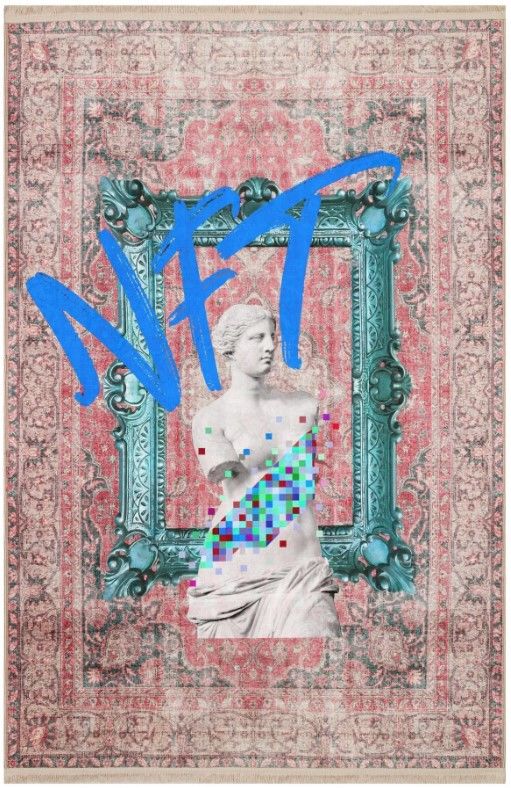 Drom Kaymaz Tabanlı Yıkanabilir Vintage Heykel Popüler Sanat Temalı Dokuma Taban Halı