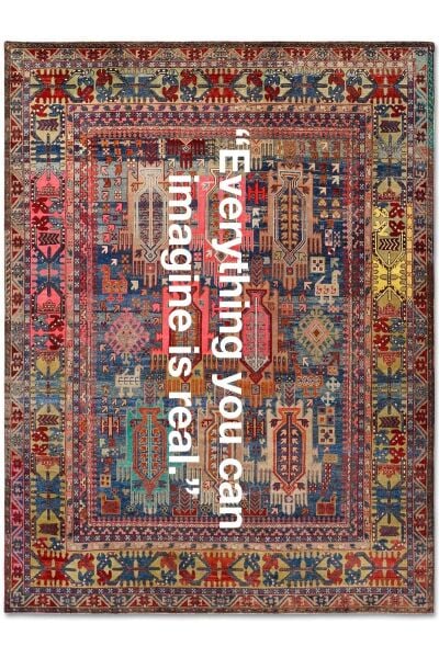 Drom Dokuma Taban Makinede Yıkanabilen Kilim Kaymaz Şönil Multi Modern Yazı Temalı Halı