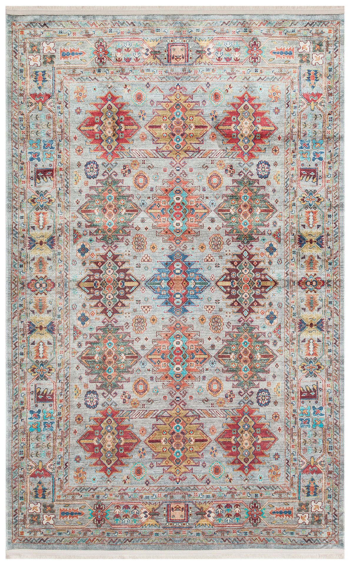 Eko Halı Antique ATK 06 Aqua Antik Desen Makinede Yıkanabilir Halı Kaymaz Taban Vintage Modern Salon Mutfak Koridor Halısı