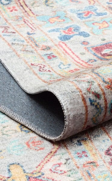 Eko Halı Antique ATK 06 Aqua Antik Desen Makinede Yıkanabilir Halı Kaymaz Taban Vintage Modern Salon Mutfak Koridor Halısı