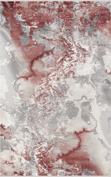 Merinos Halı Therapy 19112 010 Yün Tuşeli Modern Salon Halısı Gri Bordo 160x230