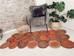 Milda 03 Multi Jüt Hasırlı El Örgüsü Çift Taraflı Kilim Dikdörtgen Jüt Halı 90x150